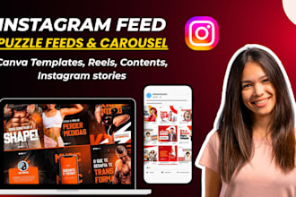 design instagram social media feed carousel design canva templates puzzle feed