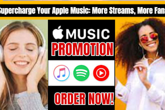 do organic apple music promotion,  itunes, spotify music promo to real listeners