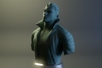 redesign 3d character modelling,anime for 3d print,figurines for headbust,zbrush