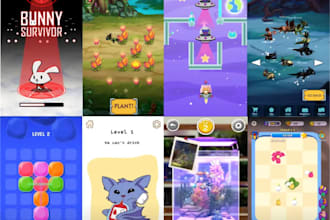 develop a unity game for android, ios, web, and PC