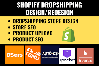 build automated shopify dropshipping store ecommerce website expert design