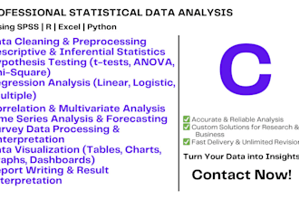 do professional data analysis and visualization in excel, python, or spss