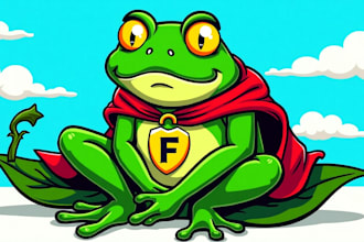 create a unique angry frog mascot logo for your brand