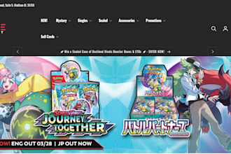 design pokemon tcg website trading card game shopify store collectible card shop