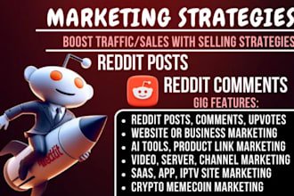 do reddit post for crypto, ecommerce saas, blog ai app marketing website manager