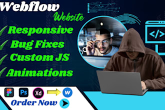 develop webflow website fix bugs figma to webflow with animations