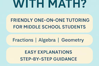 offer expert tutoring for middle school math