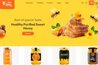 design honey shopify store candy store golden nectar medicinal honey website
