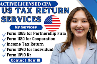 prepare tax filing, 1040, 1120, US tax return, preparation efile corporation tax