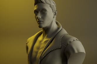 be anime 3d sculptor,quality 3d character model,human 3d bust for print,stl file