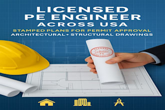 licensed architect drawing , structural engineer pe stamp in alabama, ohio, utah