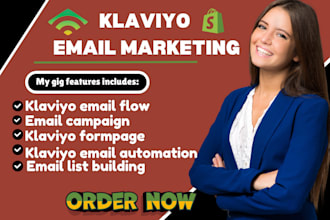 setup klaviyo flows, klaviyo email marketing, shopify marketing activecampaign