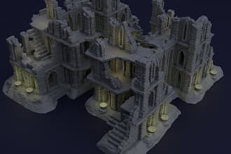 create fantasy terrain, stl for miniature land design,  dnd 3d tabletop gaming