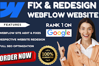 fix redesign and optimize webflow website SEO optimization webflow cms