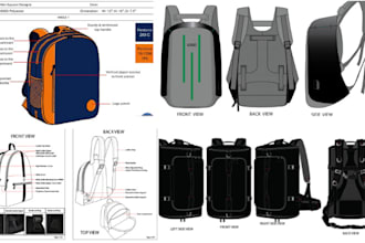 custom fashion bag tech pack, backpack design, handbag for manufacturing