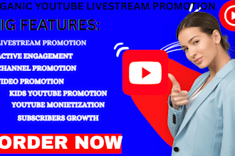 do youtube livestreaming promotion, video streaming and get real live