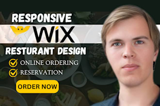 build wix restaurant website design with online food ordering and food delivery