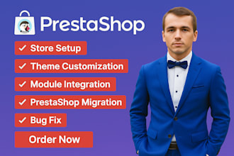 develop prestashop store, module, theme creation, migration, upgrade, error fix