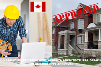 do canadian pe stamp, seal alberta architectural drawing plans for city approval
