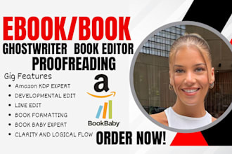 be KDP book editor self help ebook writer book proofreading developmental edit