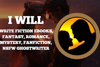 write fiction ebooks, fantasy, romance, mystery, fanfiction, nsfw ghostwriter
