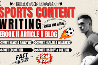 write professional sports and MMA content for blogs, article, and ebook