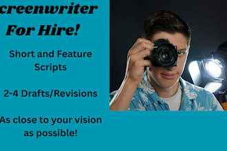 write your short or feature length screenplays of any genre