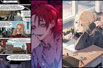write comic manga anime, or webtoon scripts with dialogue and panels