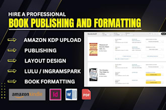 format edit upload your book, and manuscript to amazon KDP, formatting paperback