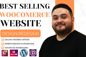 design custom divi wordpress woo commerce,  elementor business landing page