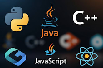 write python, java, c plus plus, js codes and assignments