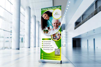 design cpr, home care, medical, lab, notary, and healthcare roll up banner