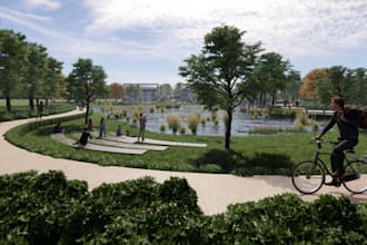 do a 3d landscape layout for your outdoor space and garden with HD renderings