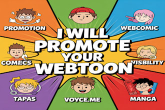 promote your webtoon, webcomic promotion, comic, tapas, manga, voyceme