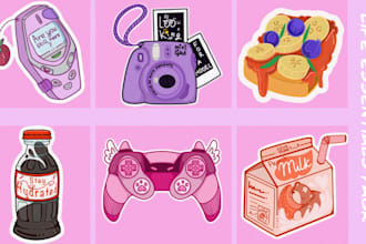 create custom kawaii digital stickers for planner or print