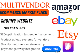build multi vendor ecommerce market place wordpress website shopify vendor store