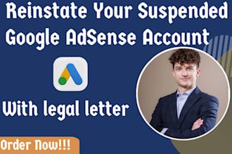 draft legal letter to reinstate your suspended google adsense account