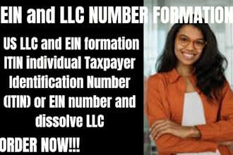 do US llc and ein number formation itin individual  taxpayer and dissolve llc