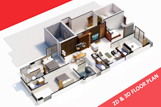 draw and redraw 2d and 3d floor plan, render 3d floor plan
