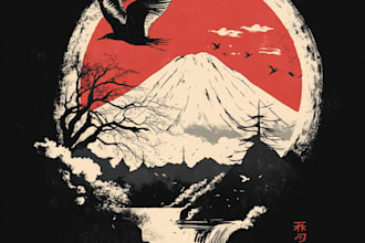make unique tshirt design dark art japanese illustration
