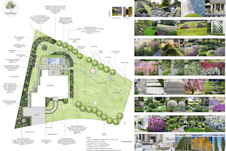 design a conceptual landscape plan with mood boards and layout drawings
