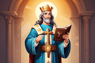 design cartoon character holy saint christian bible figure illustration