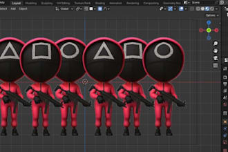 model a 3d low poly character, texture, rig with simple animation for games