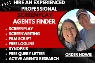 write query letter, synopsis, and get literary agent for screenplay movie script