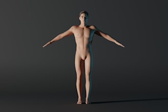 control rig 3d character, realistic texture, uv unwrap, retopology, game, aaa