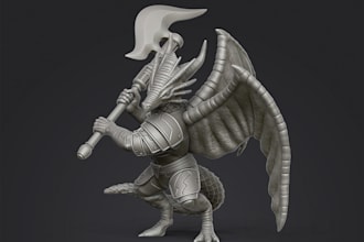do 3d sci fi miniature,3d dnd model,fantasy dragon character,3d figurine,zbrush