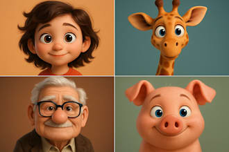 create 3d pixar style characters,avatar,logo and ai art