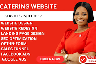 design food catering website, restaurant food website, bakery ordering website