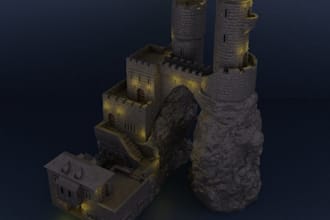 make fantasy miniature house, sci fi monument, roleplay modular terrain stl file
