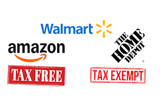 do tax exemption of amazon, walmart and home depot